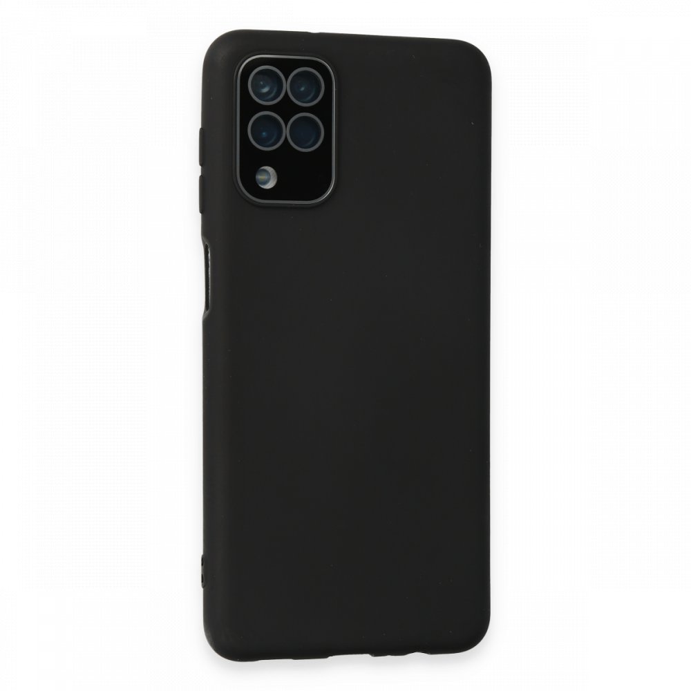 Newface Samsung Galaxy A12 Kılıf Lansman Glass Kapak - Siyah