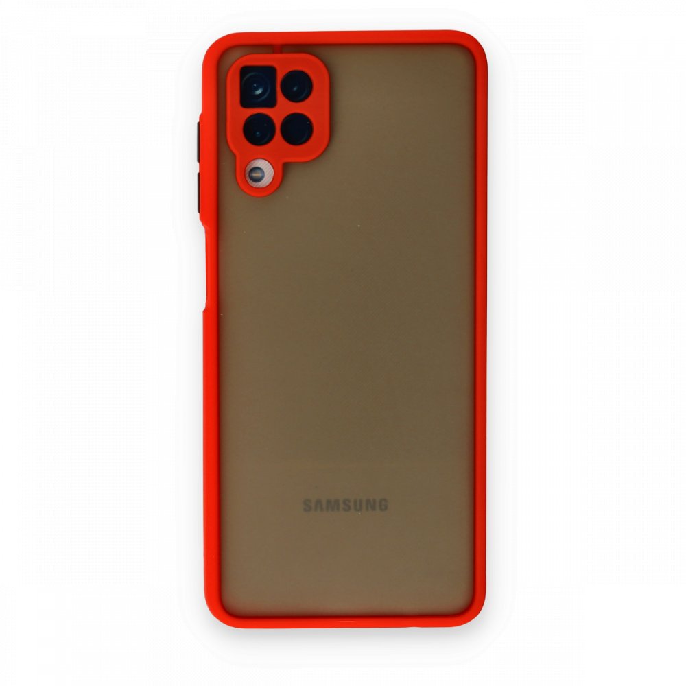 Newface Samsung Galaxy A12 Kılıf Montreal Silikon Kapak - Kırmızı
