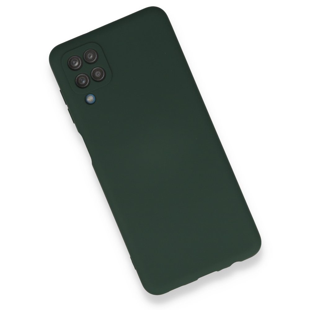 Newface Samsung Galaxy M12 Kılıf Nano içi Kadife Silikon - Koyu Yeşil