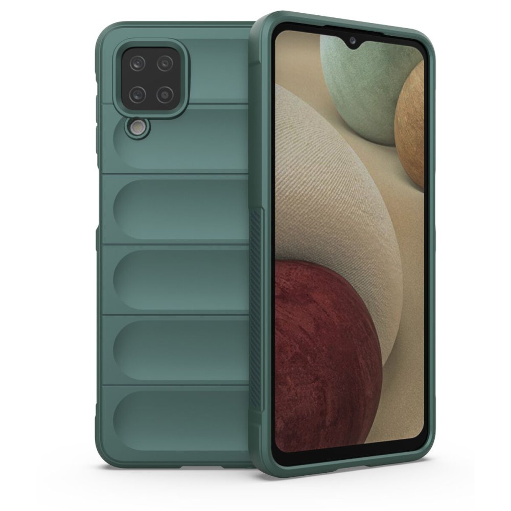 Newface Samsung Galaxy A12 Kılıf Optimum Silikon - Koyu Yeşil