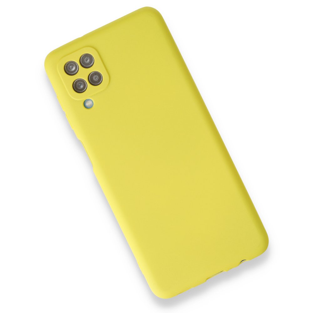 Newface Samsung Galaxy A12 Kılıf First Silikon - Sarı