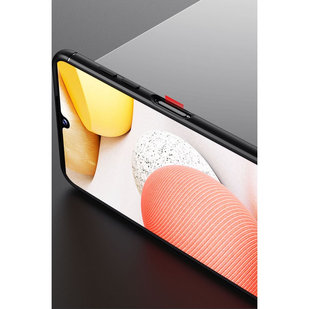 Newface Samsung Galaxy A12 Kılıf Range Yüzüklü Silikon - Mavi
