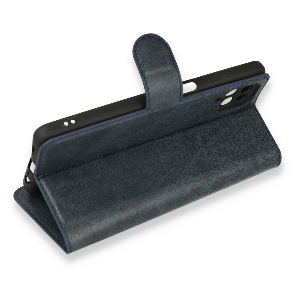 Newface Samsung Galaxy A12 Kılıf Trend S Plus Kapaklı Kılıf - Lacivert