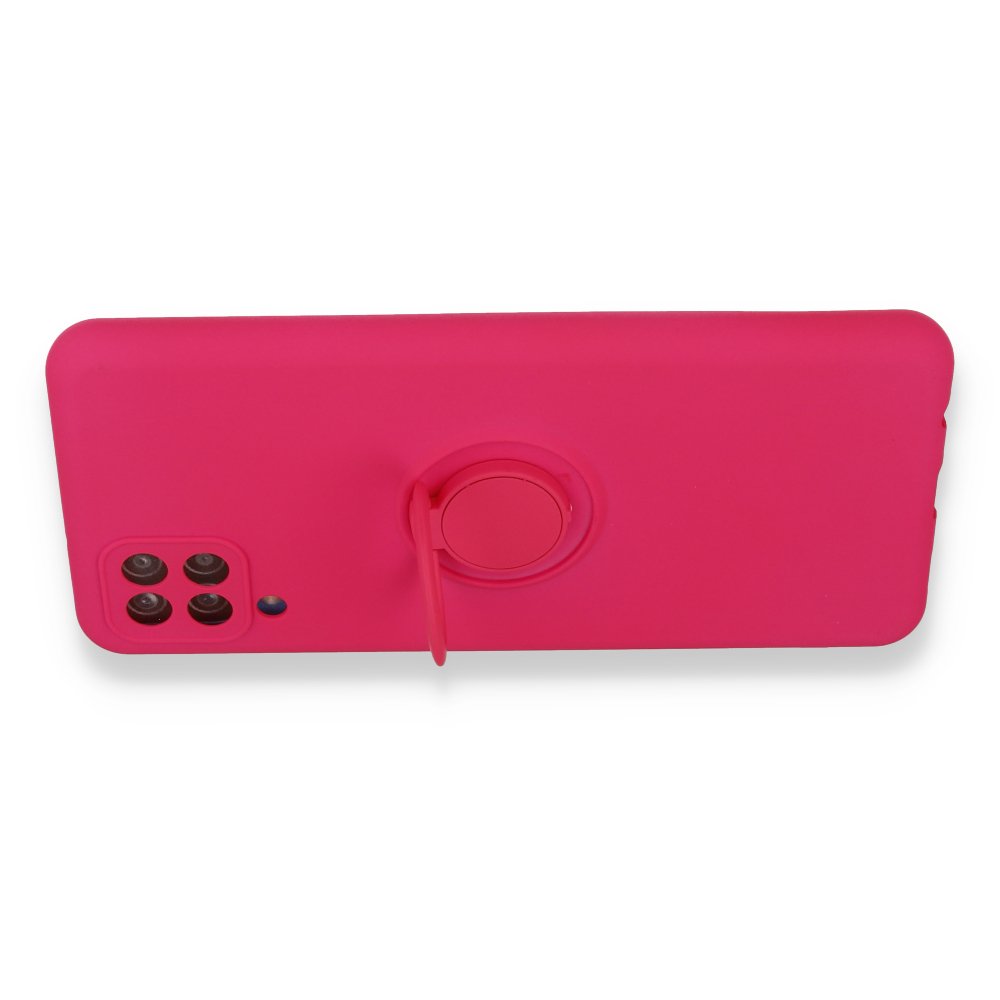 Newface Samsung Galaxy A12 Kılıf Viktor Yüzüklü Silikon - Pembe