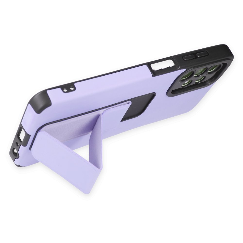 Newface Samsung Galaxy A13 4G Kılıf Mega Standlı Silikon - Lila
