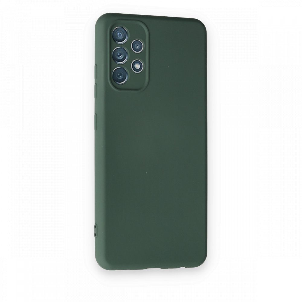 Newface Samsung Galaxy A13 4G Kılıf Nano içi Kadife Silikon - Koyu Yeşil