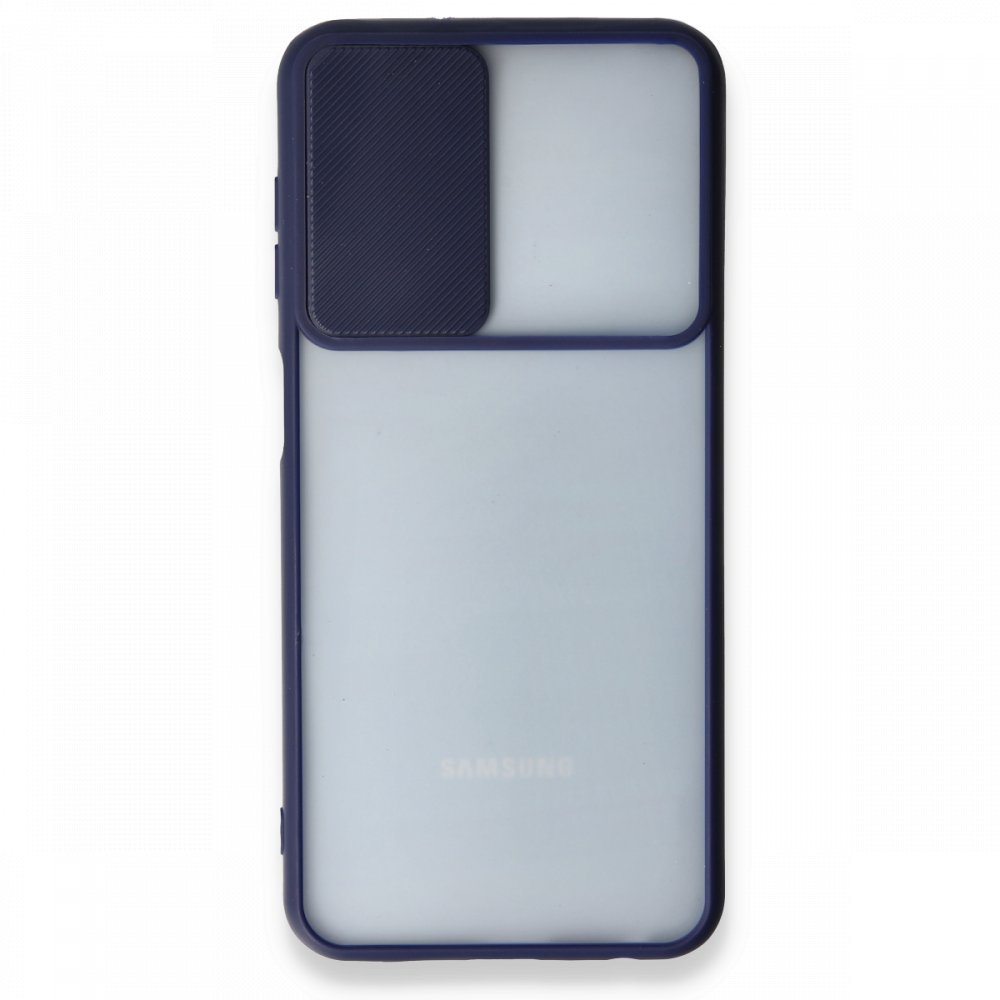 Newface Samsung Galaxy A13 4G Kılıf Palm Buzlu Kamera Sürgülü Silikon - Lacivert