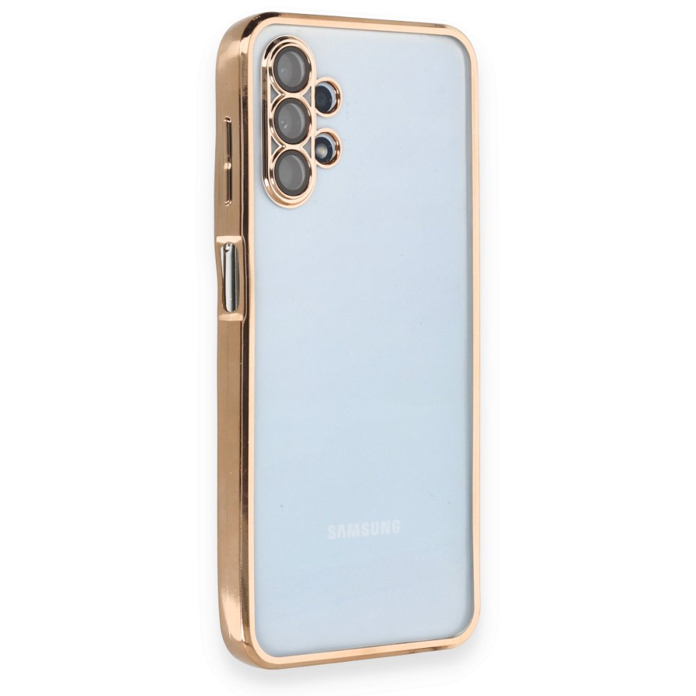 Newface Samsung Galaxy A13 4G Kılıf Razer Lensli Silikon - Gold