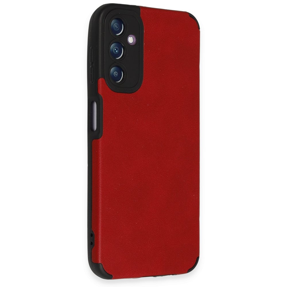 Newface Samsung Galaxy A14 4G Kılıf Loop Deri Silikon - Kırmızı