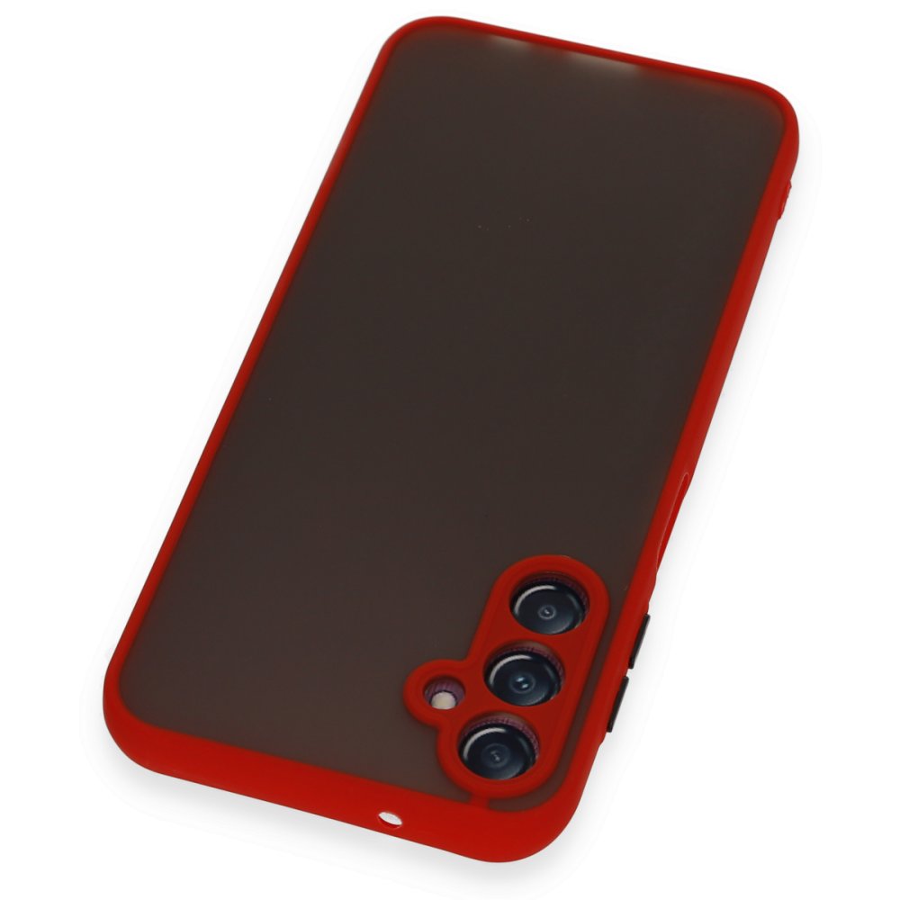 Newface Samsung Galaxy A14 4G Kılıf Montreal Silikon Kapak - Kırmızı