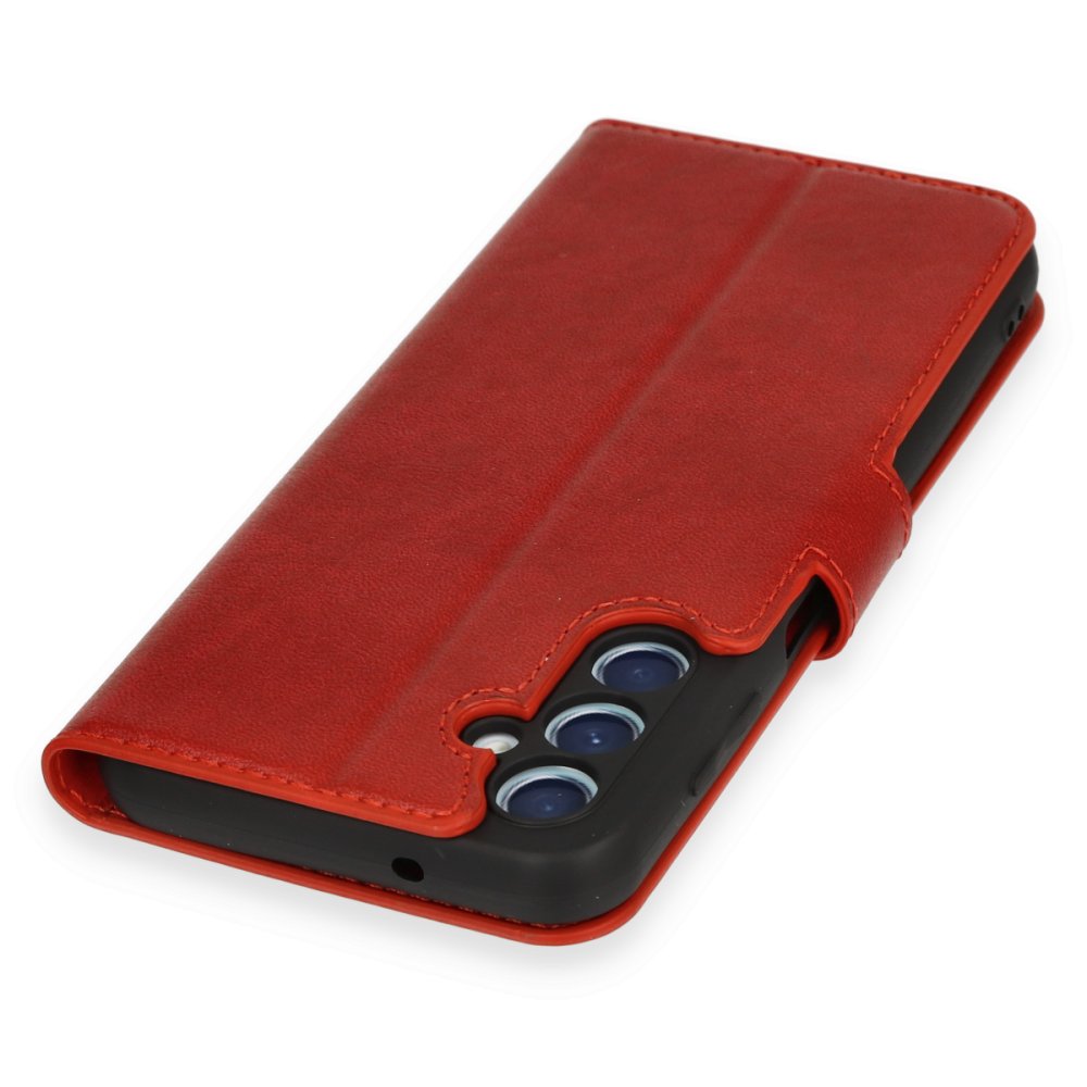 Newface Samsung Galaxy A14 4G Kılıf Trend S Plus Kapaklı Kılıf - Kırmızı