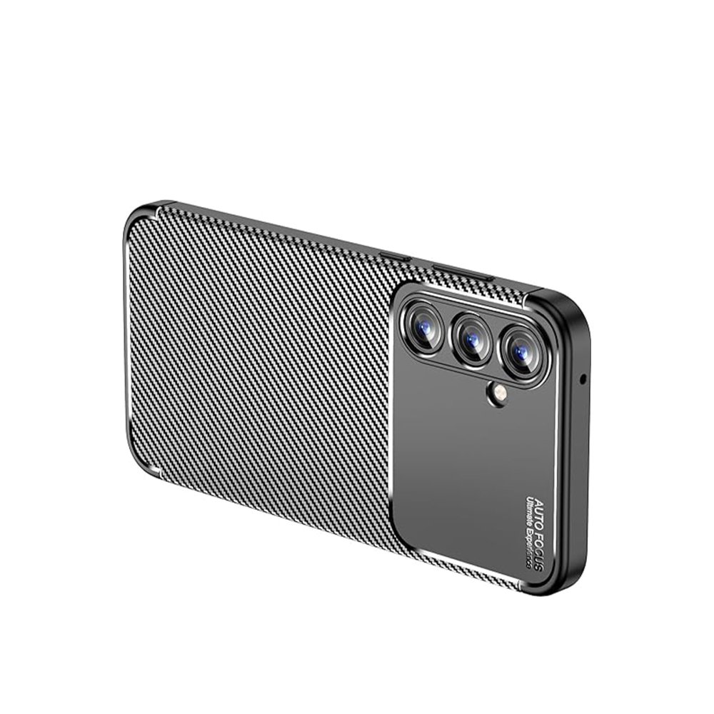 Newface Samsung Galaxy A15 4G Kılıf Auto Focus Karbon Kapak - Siyah