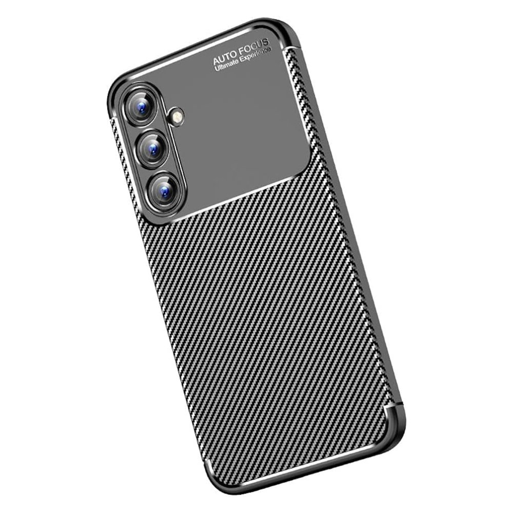 Newface Samsung Galaxy A15 4G Kılıf Auto Focus Karbon Kapak - Siyah