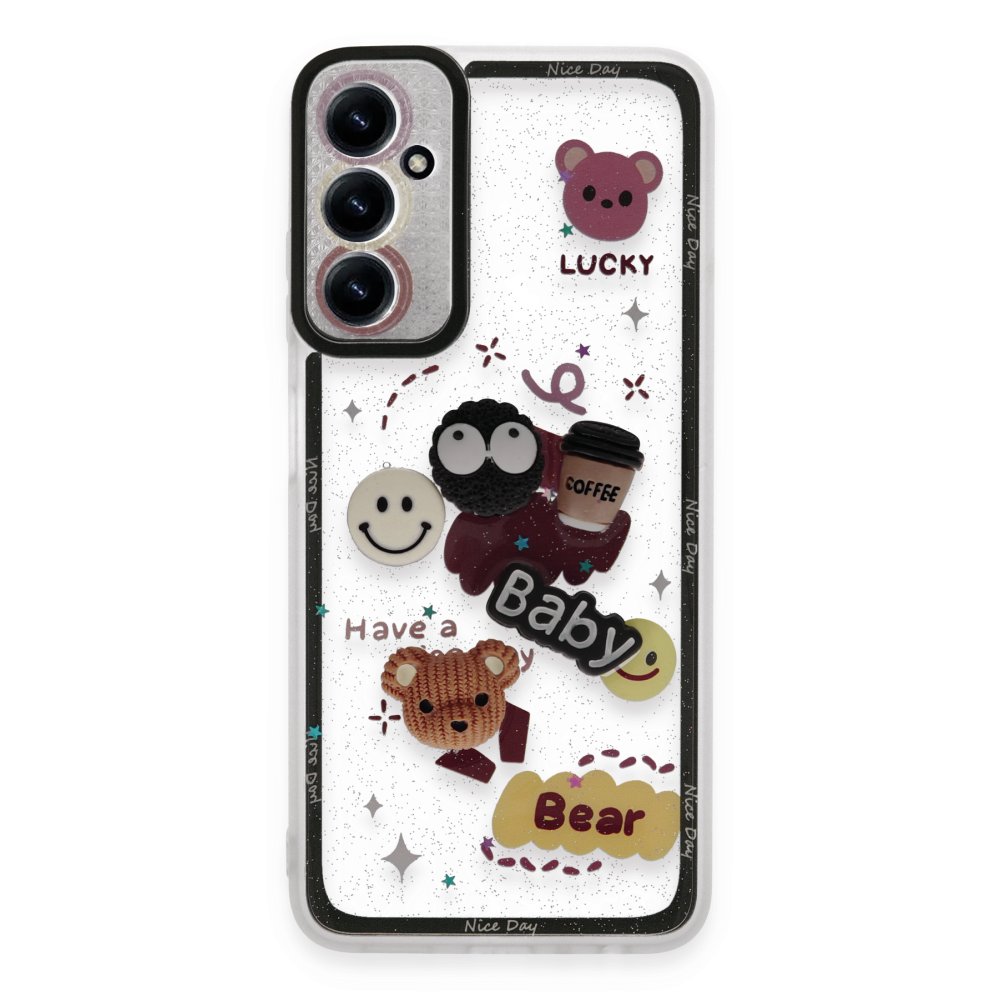 Newface Samsung Galaxy A15 4G Kılıf Sweet Desenli Silikon Kapak - Sarı