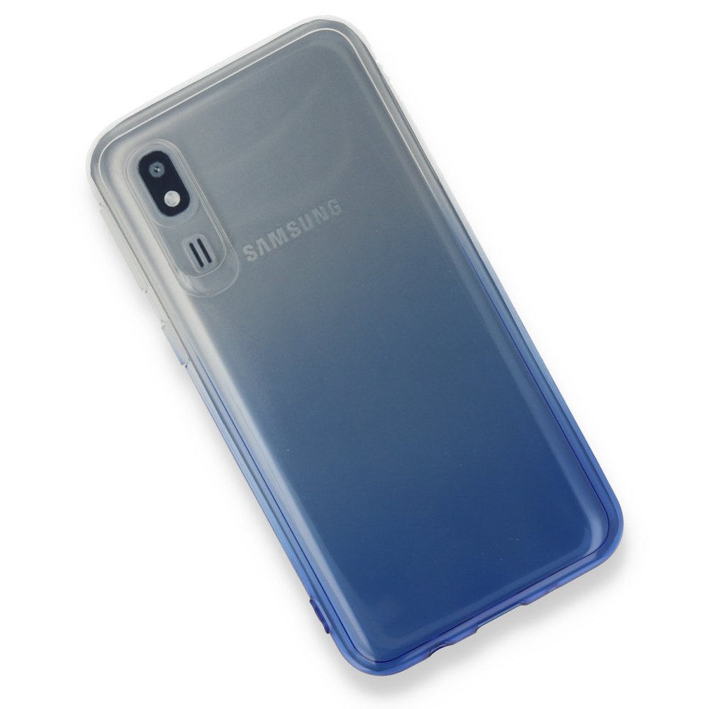 Newface Samsung Galaxy A2 Core Kılıf Lüx Çift Renkli Silikon - Mavi
