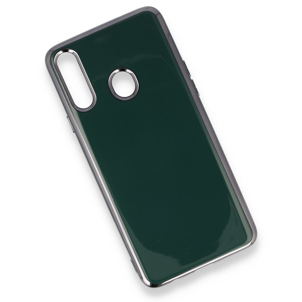 Newface Samsung Galaxy A20S Kılıf İkon Silikon - Koyu Yeşil