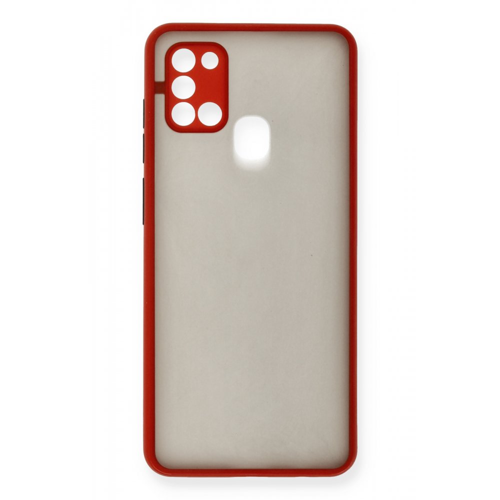 Newface Samsung Galaxy A21S Kılıf Montreal Silikon Kapak - Kırmızı