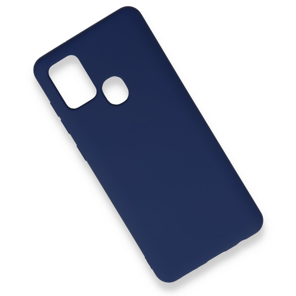 Newface Samsung Galaxy A21S Kılıf Nano içi Kadife  Silikon - Koyu Mavi