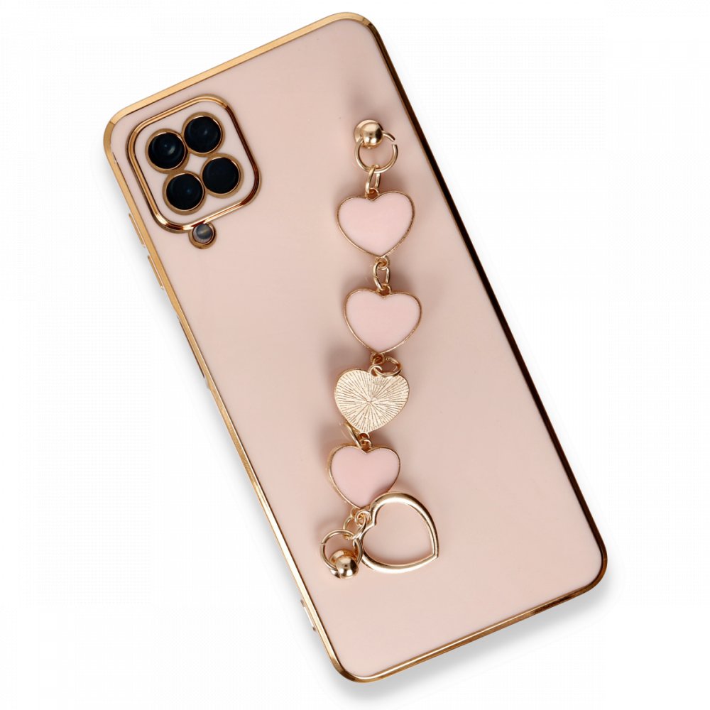 Newface Samsung Galaxy A22 Kılıf Esila Silikon - Pudra