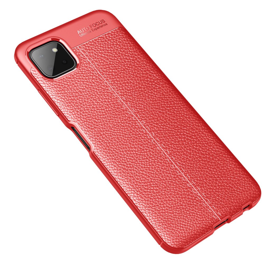 Newface Samsung Galaxy M32 Kılıf Focus Derili Silikon - Kırmızı