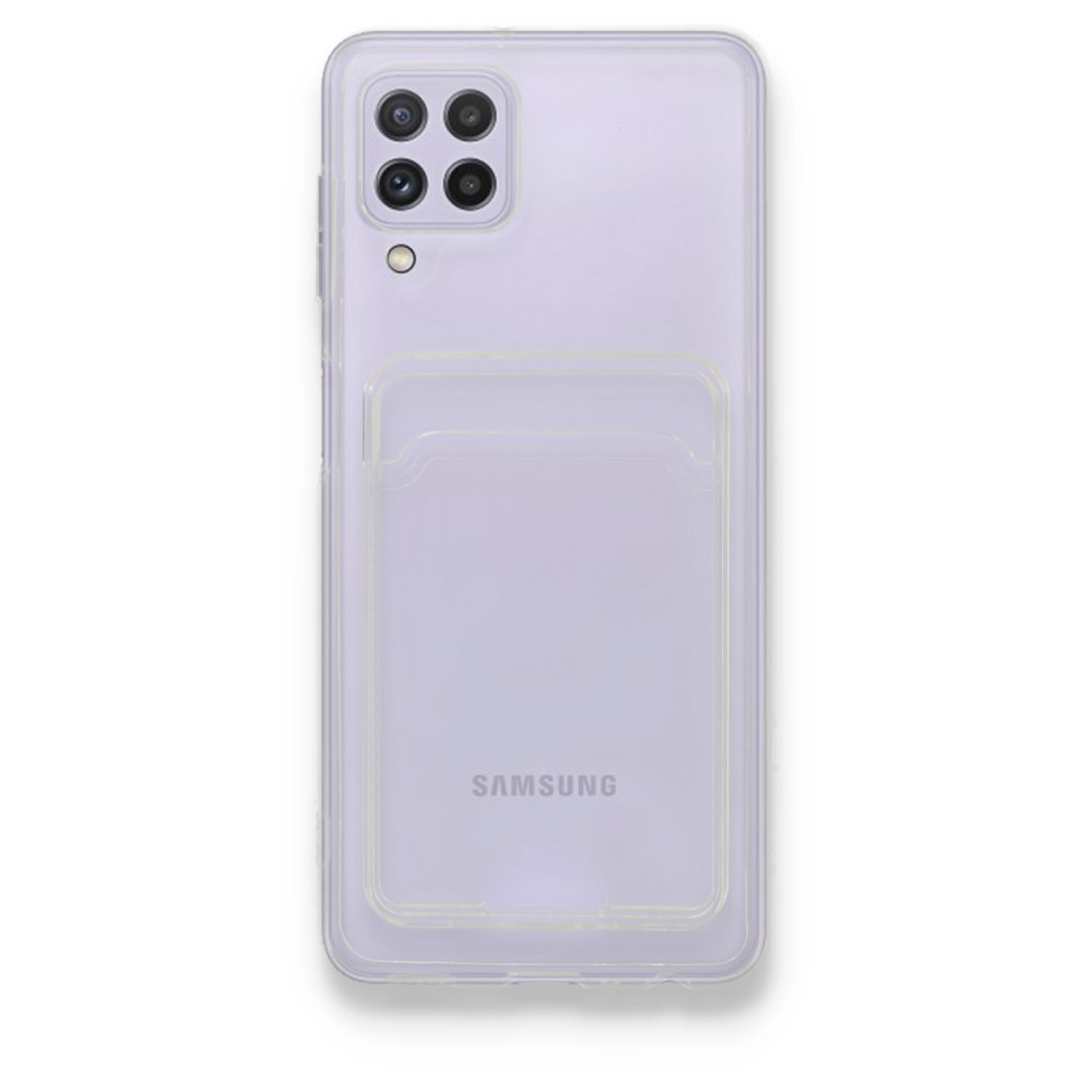 Newface Samsung Galaxy A22 Kılıf Kart Şeffaf Silikon - Şeffaf