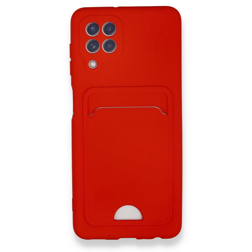 Newface Samsung Galaxy A22 Kılıf Kelvin Kartvizitli Silikon - Kırmızı