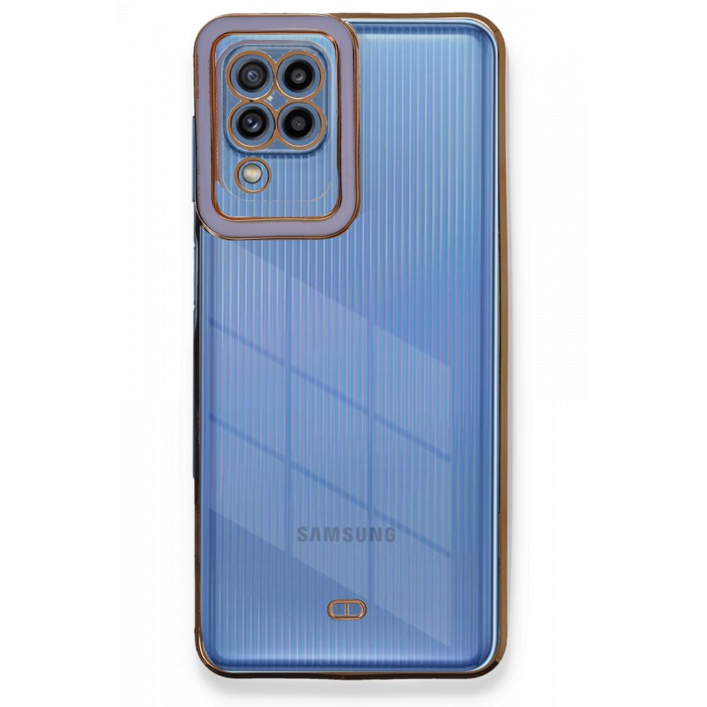 Newface Samsung Galaxy A22 Kılıf Liva Lens Silikon - Lila