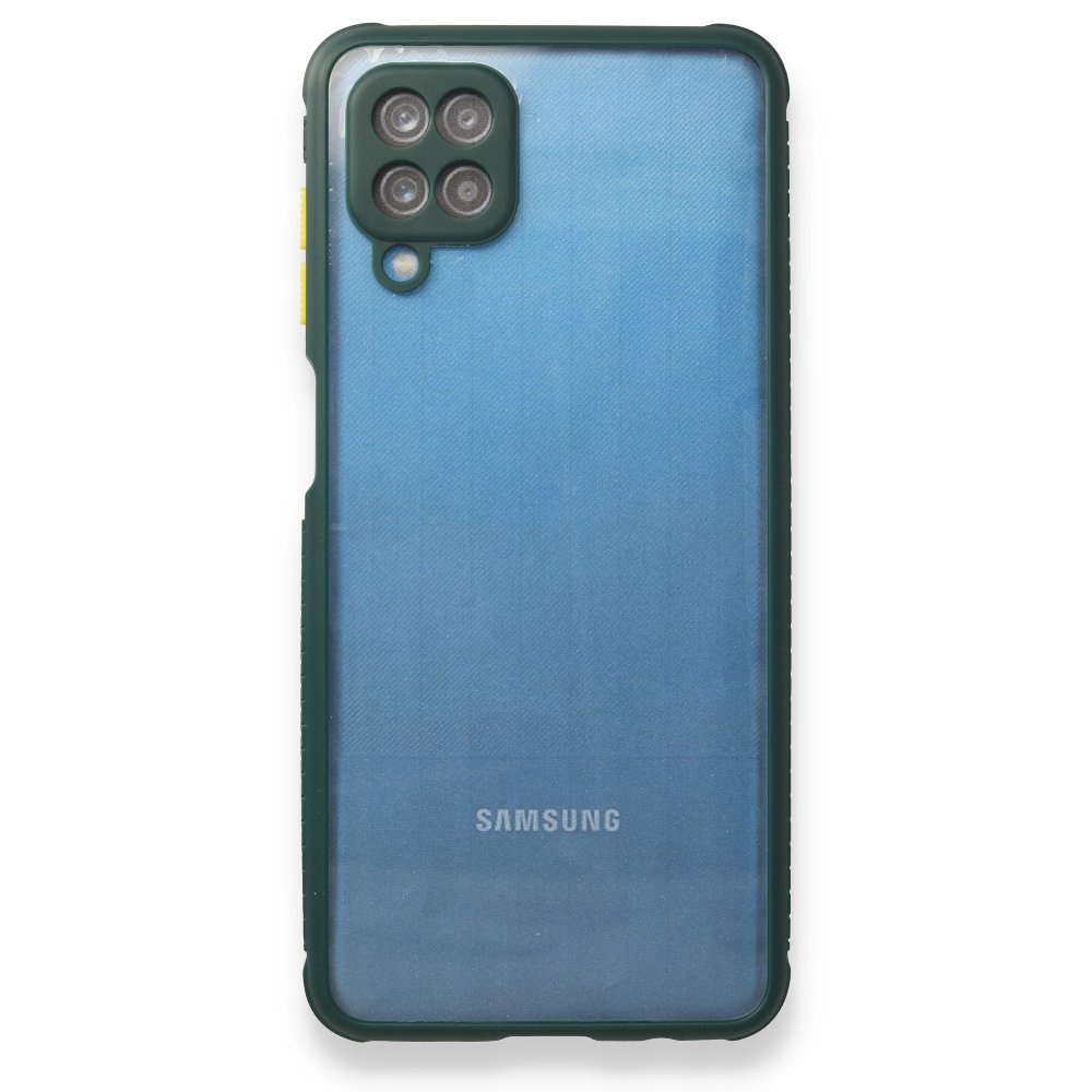 Newface Samsung Galaxy A22 Kılıf Miami Şeffaf Silikon  - Koyu Yeşil