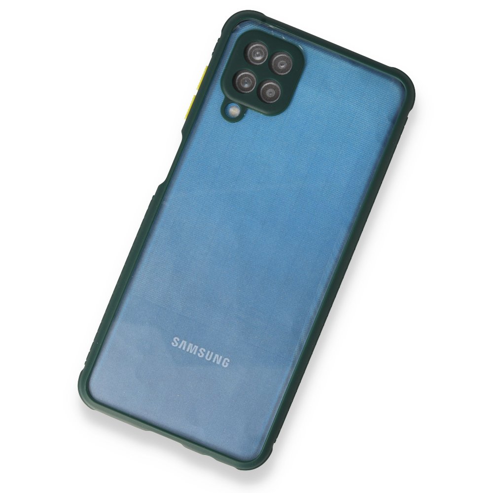 Newface Samsung Galaxy A22 Kılıf Miami Şeffaf Silikon  - Koyu Yeşil