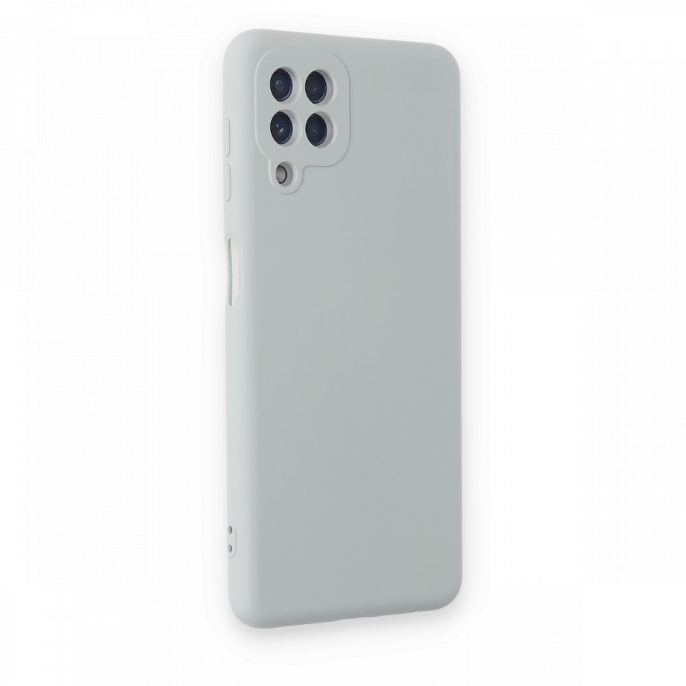 Newface Samsung Galaxy M22 Kılıf Nano içi Kadife Silikon - Buz Mavisi