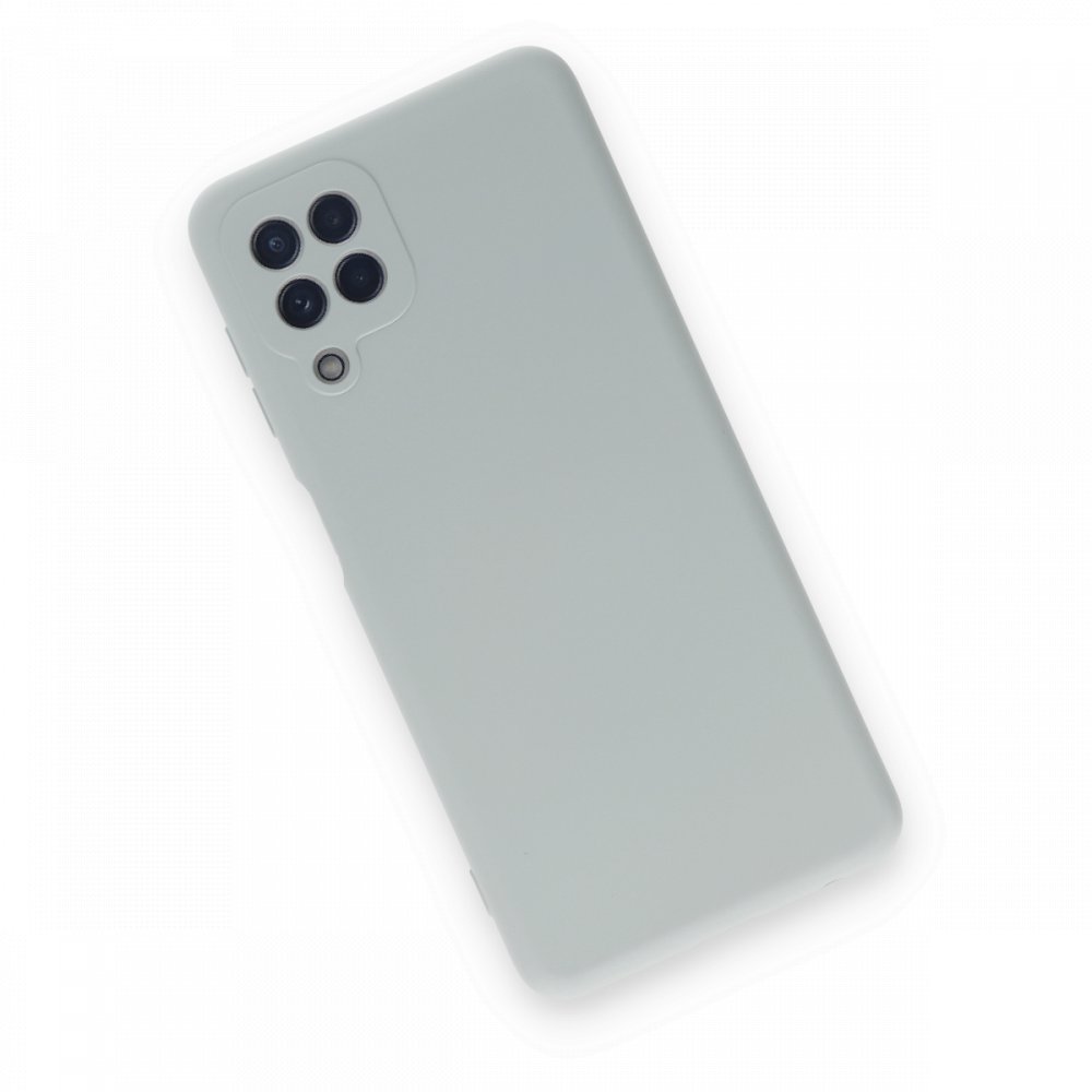 Newface Samsung Galaxy M22 Kılıf Nano içi Kadife Silikon - Buz Mavisi