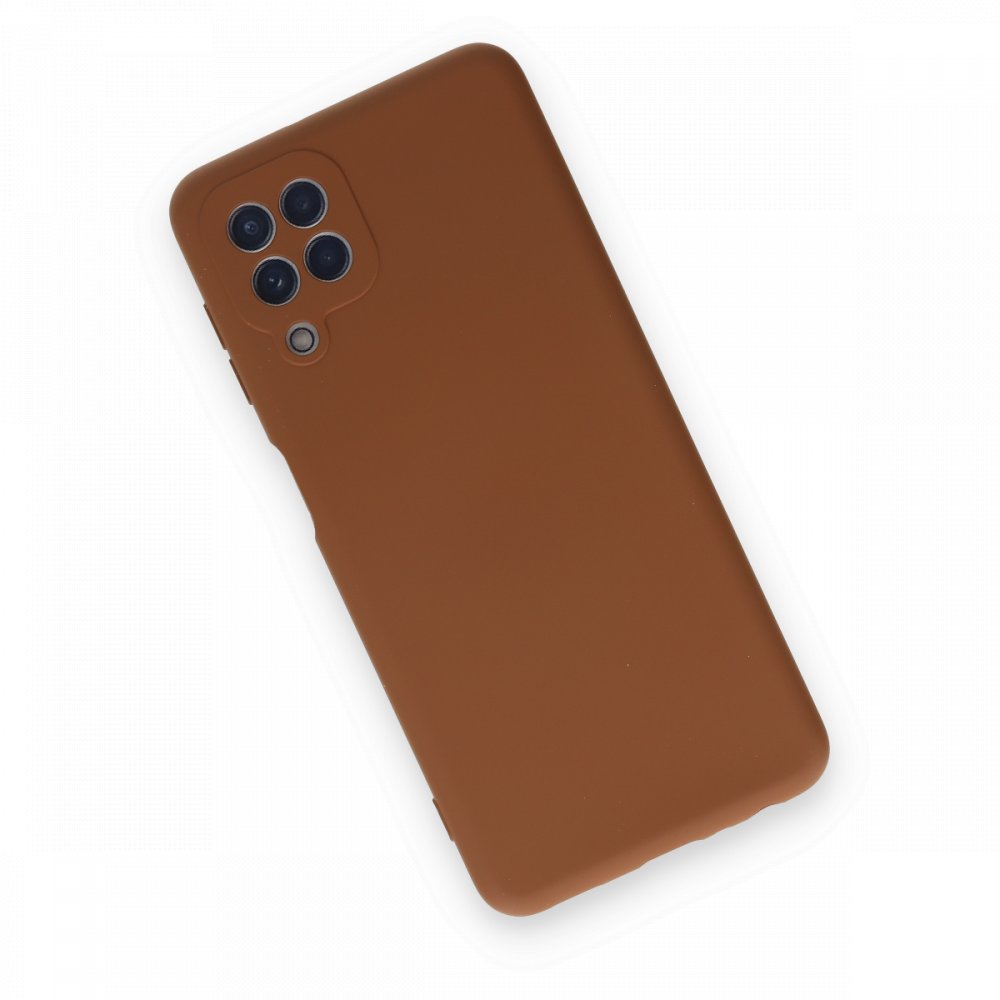 Newface Samsung Galaxy A22 Kılıf Nano içi Kadife Silikon - Kahverengi