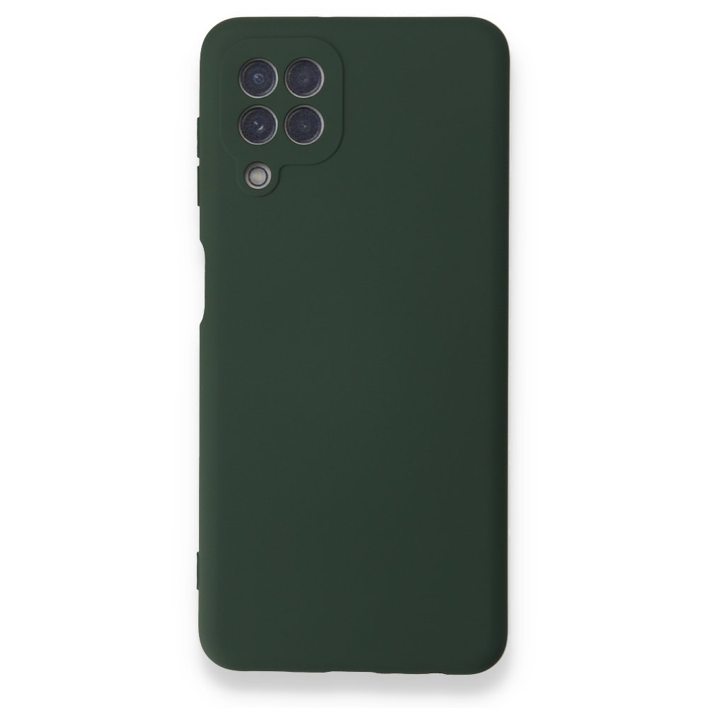 Newface Samsung Galaxy M32 Kılıf Nano içi Kadife  Silikon - Koyu Yeşil