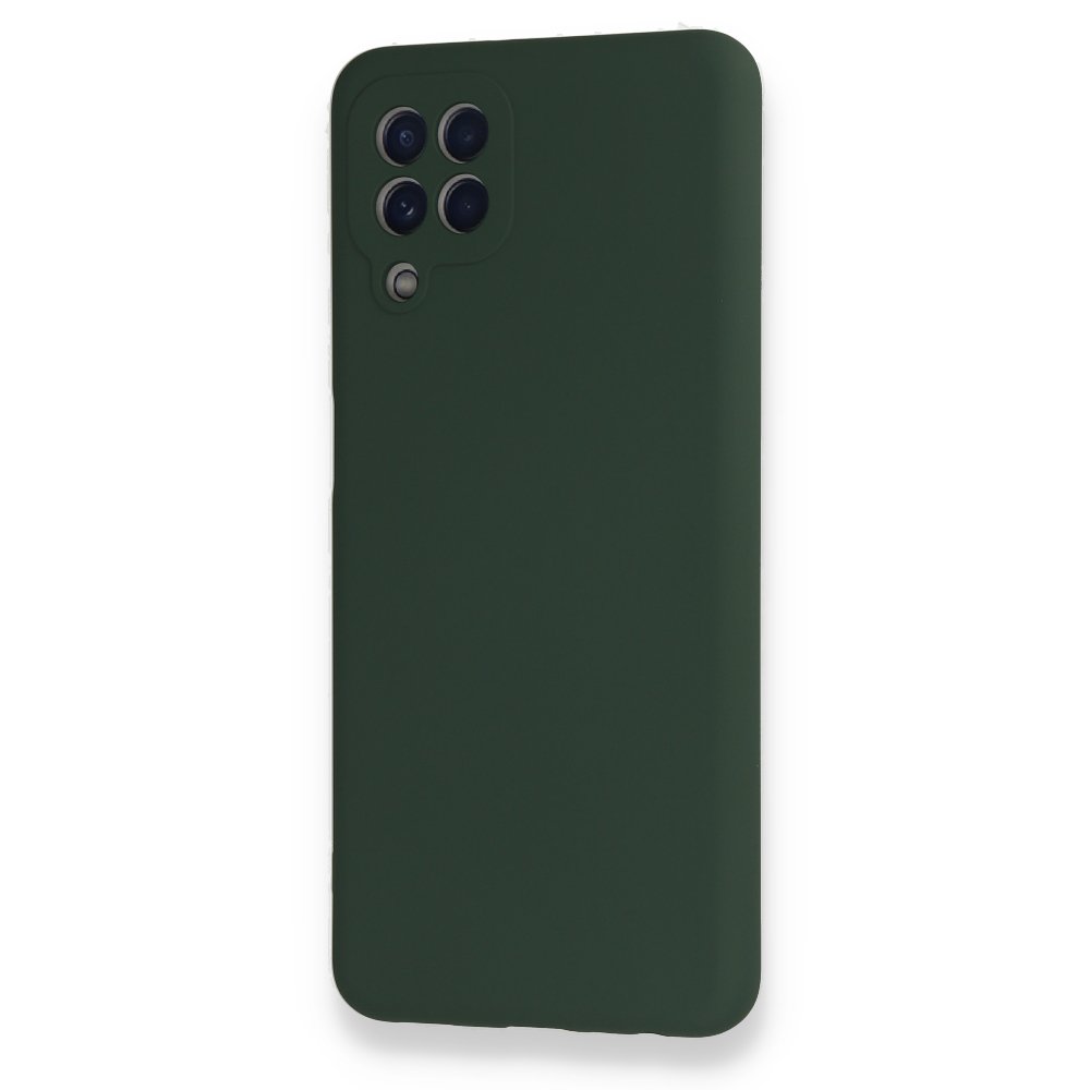Newface Samsung Galaxy A22 Kılıf Nano içi Kadife  Silikon - Koyu Yeşil