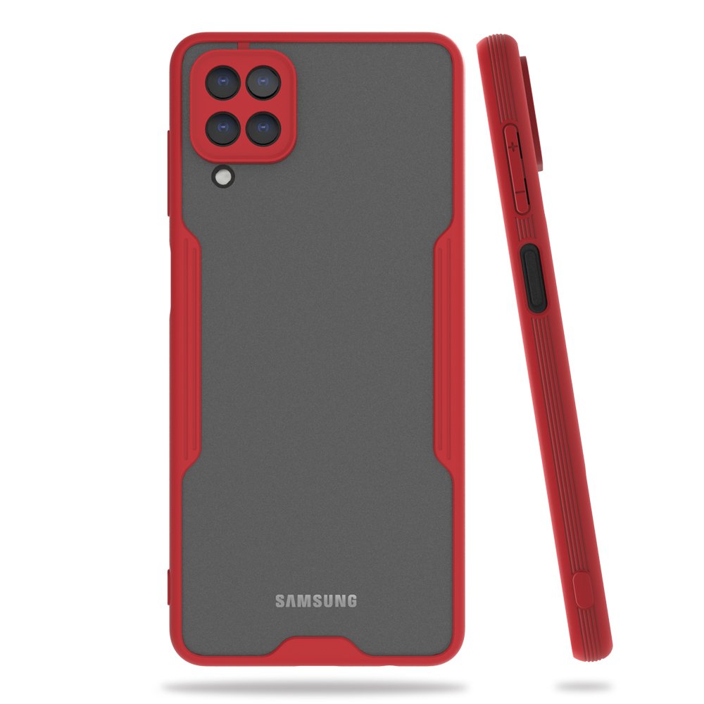 Newface Samsung Galaxy A22 Kılıf Platin Silikon - Kırmızı