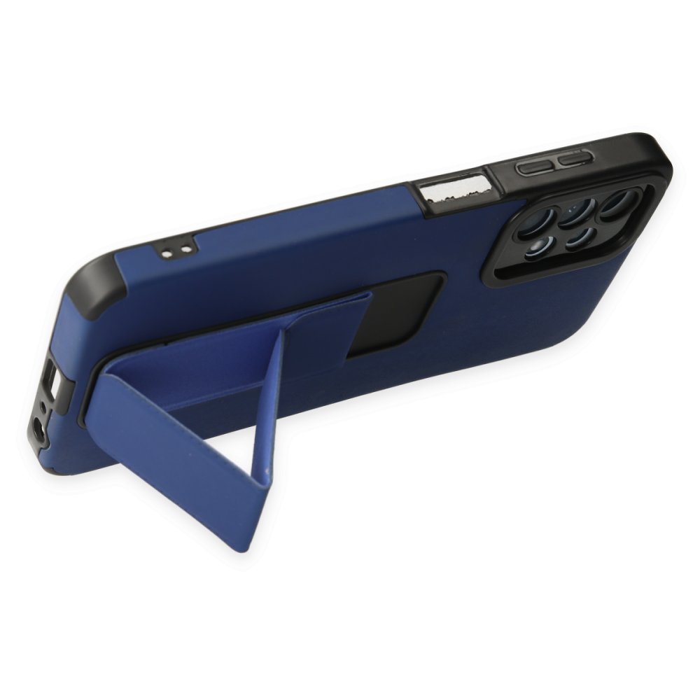 Newface Samsung Galaxy A23 4G Kılıf Mega Standlı Silikon - Mavi