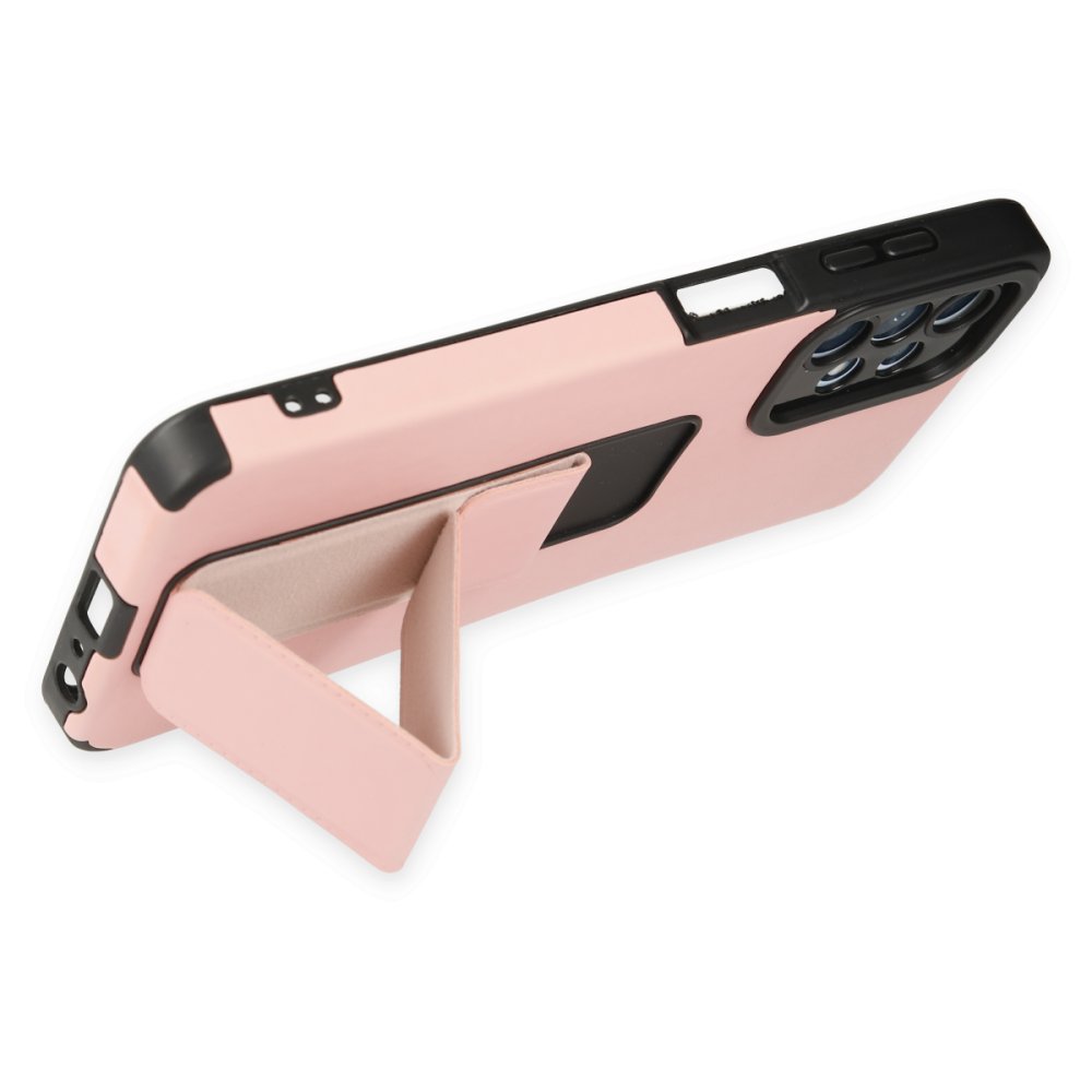 Newface Samsung Galaxy A23 4G Kılıf Mega Standlı Silikon - Pudra