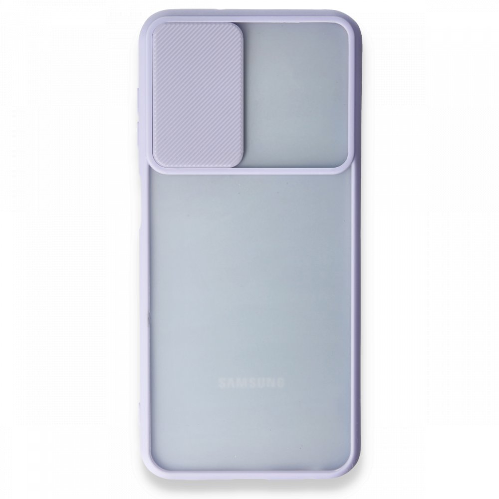 Newface Samsung Galaxy A23 4G Kılıf Palm Buzlu Kamera Sürgülü Silikon - Lila