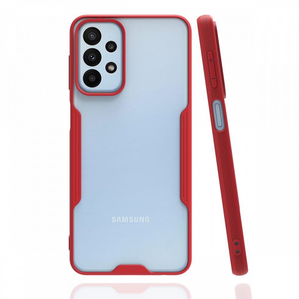 Newface Samsung Galaxy A23 4G Kılıf Platin Silikon - Kırmızı
