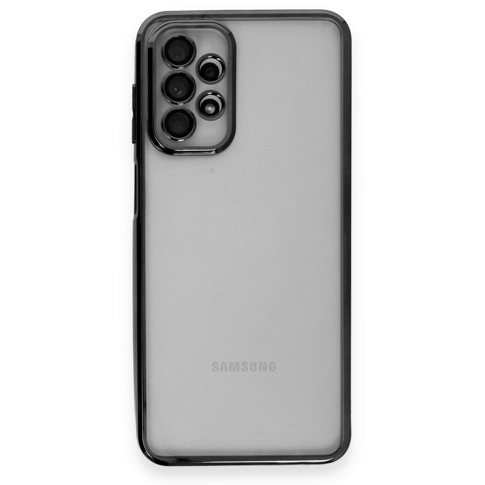 Newface Samsung Galaxy A23 4G Kılıf Razer Lensli Silikon - Siyah