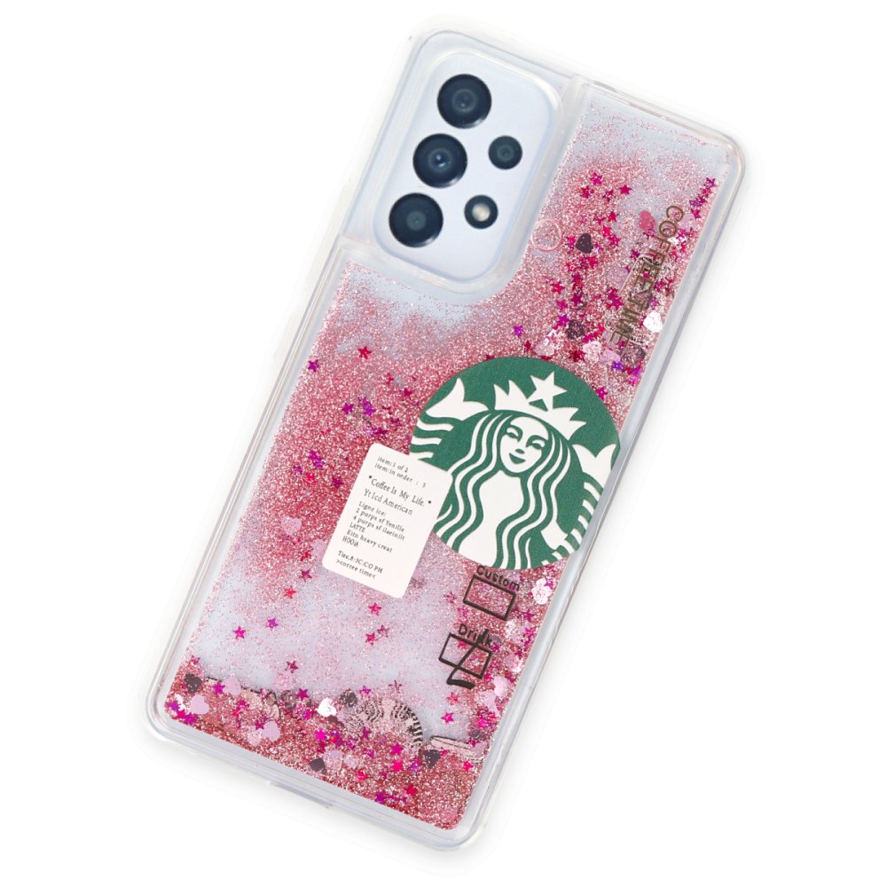 Newface Samsung Galaxy A23 4G Kılıf Starbuck Sulu Silikon - Pembe