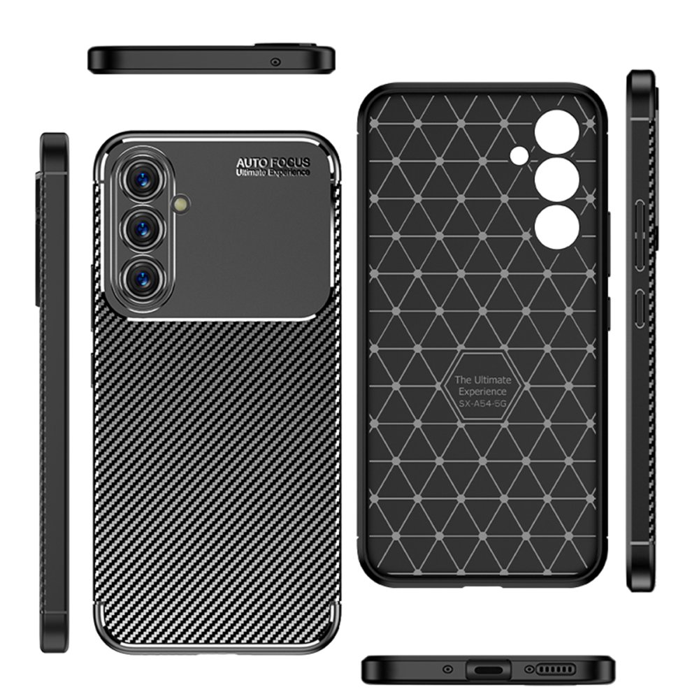 Newface Samsung Galaxy A24 4G Kılıf Auto Focus Karbon Kapak - Siyah