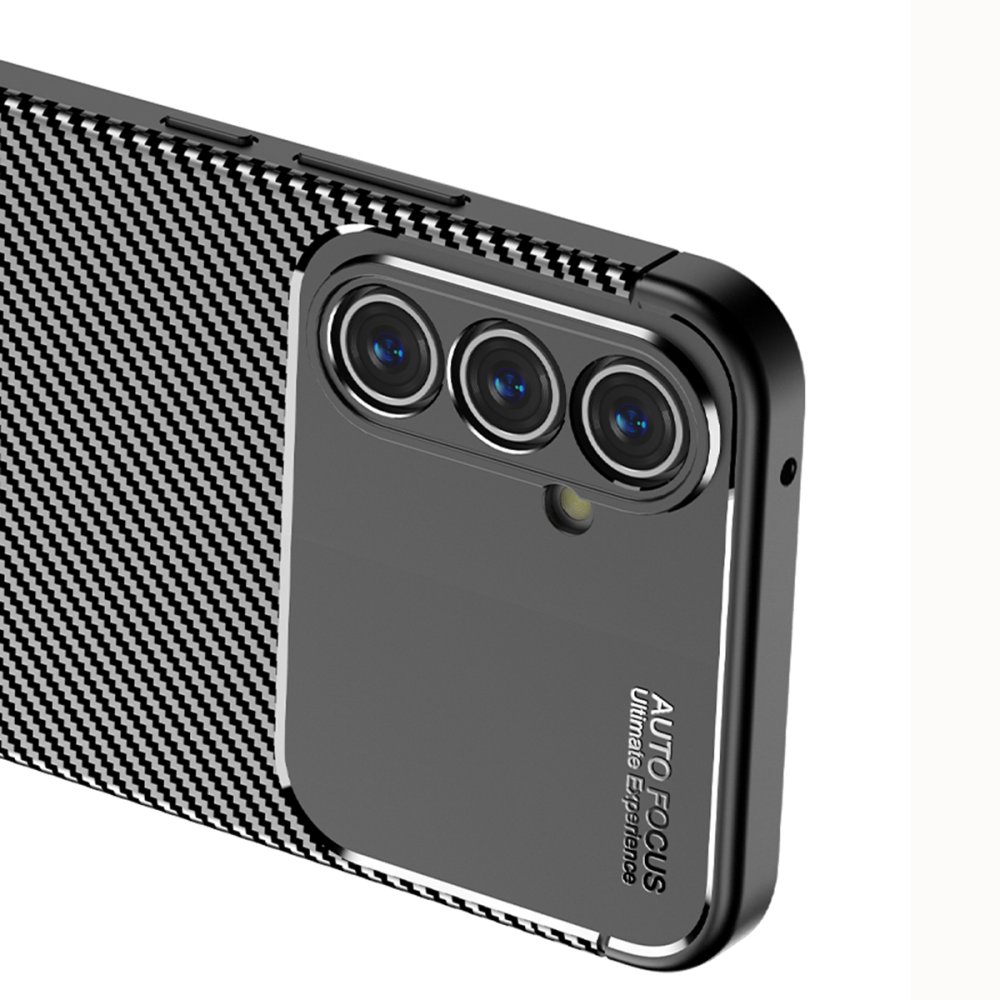 Newface Samsung Galaxy A24 4G Kılıf Auto Focus Karbon Kapak - Siyah