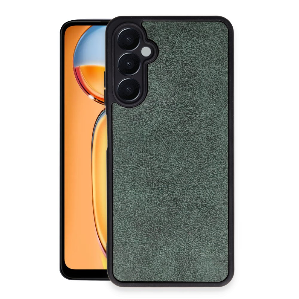 Newface Samsung Galaxy A25 5G Kılıf Aras Deri Kapak - Koyu Yeşil