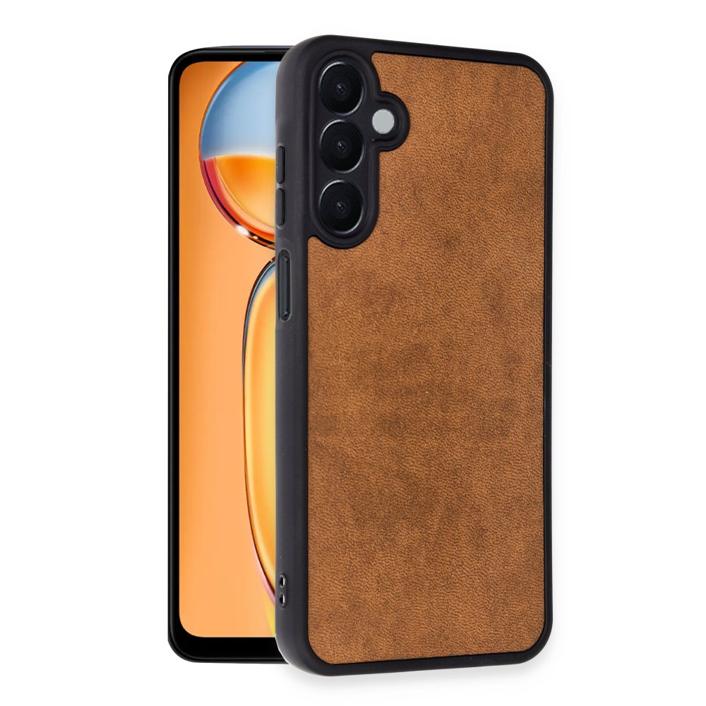 Newface Samsung Galaxy A25 5G Kılıf Aras Deri Kapak - Taba