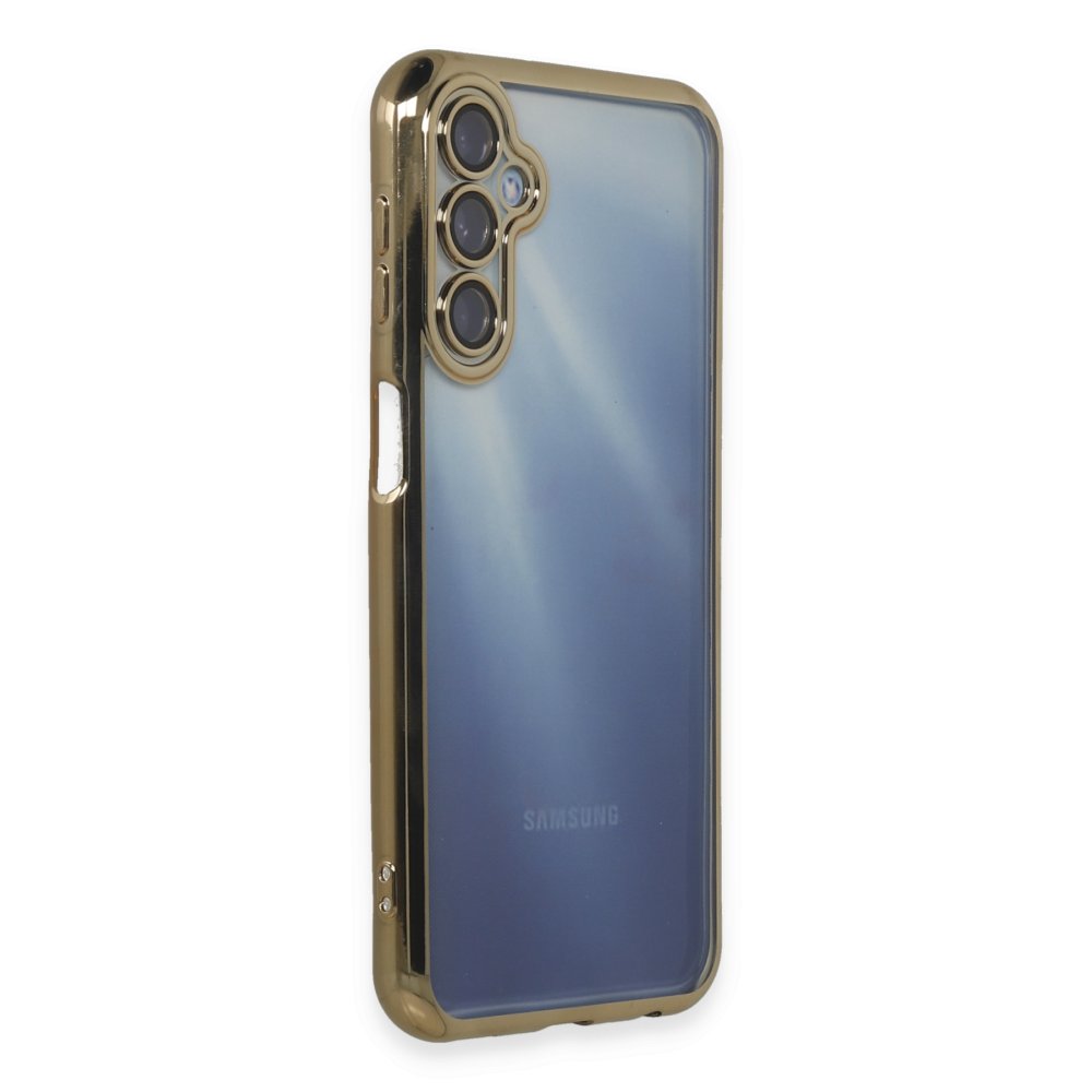 Newface Samsung Galaxy A25 5G Kılıf Razer Lensli Silikon - Gold