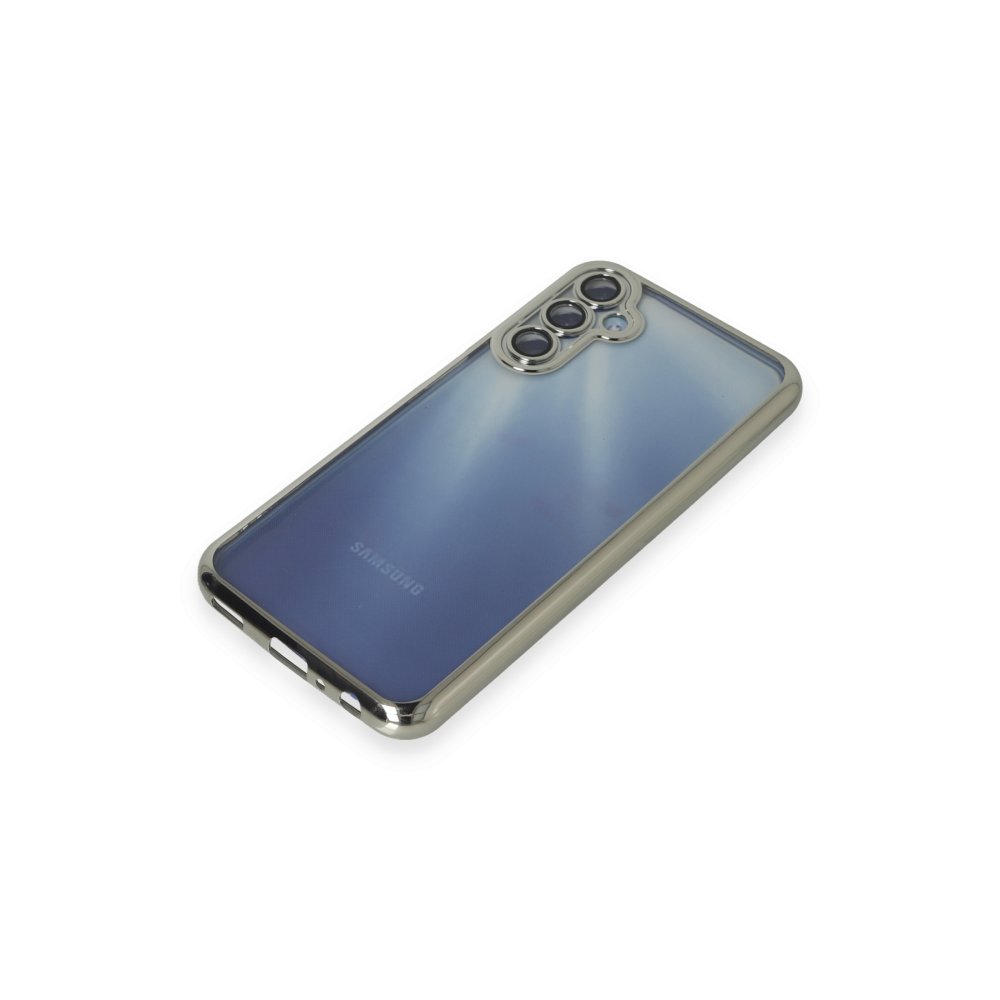 Newface Samsung Galaxy A25 5G Kılıf Razer Lensli Silikon - Gümüş