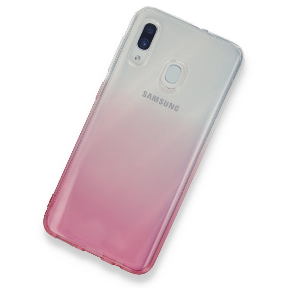 Newface Samsung Galaxy A30 Kılıf Lüx Çift Renkli Silikon - Pembe