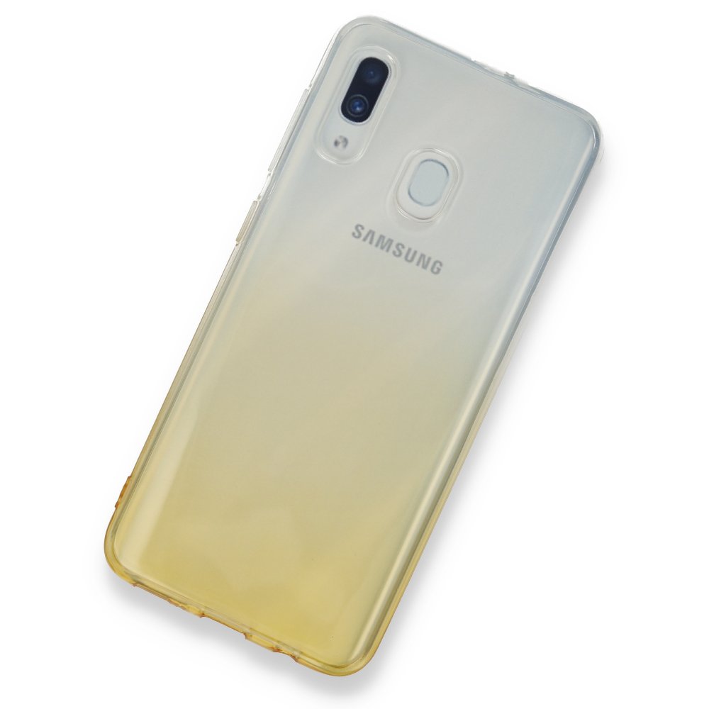 Newface Samsung Galaxy A30 Kılıf Lüx Çift Renkli Silikon - Sarı