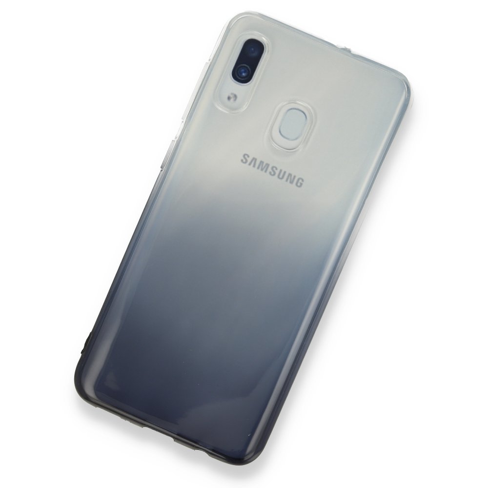 Newface Samsung Galaxy A30 Kılıf Lüx Çift Renkli Silikon - Siyah